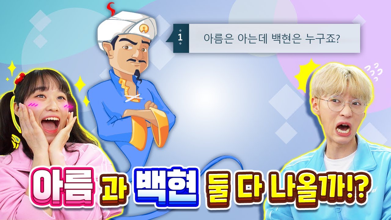 아키네이터에는 48만 유튜버 백앤아 백현 아름이 따로 나올까!?