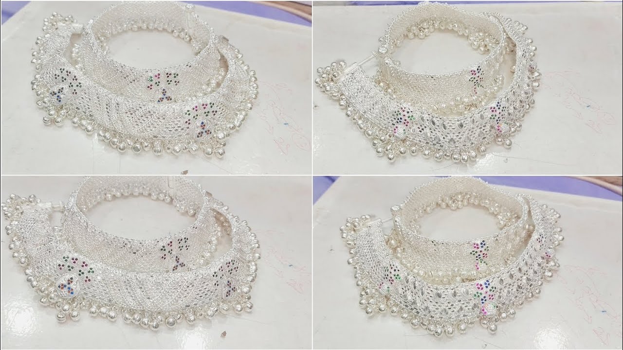 Silver Heavy pawjeb design।। चांदी का भारी पवजेब का डिजाइन। Dulhan payal design #pawjeb #payal 