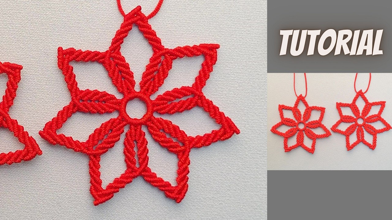 DIY Micro Macrame Christmas Ornament Tutorial