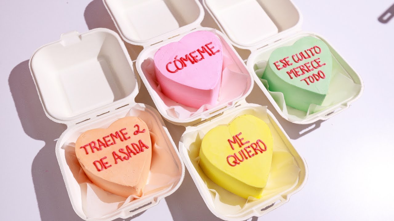 LUNCH BOX CAKES DE CORAZON! PASTELITOS COREANOS PARA SAN VALENTIN