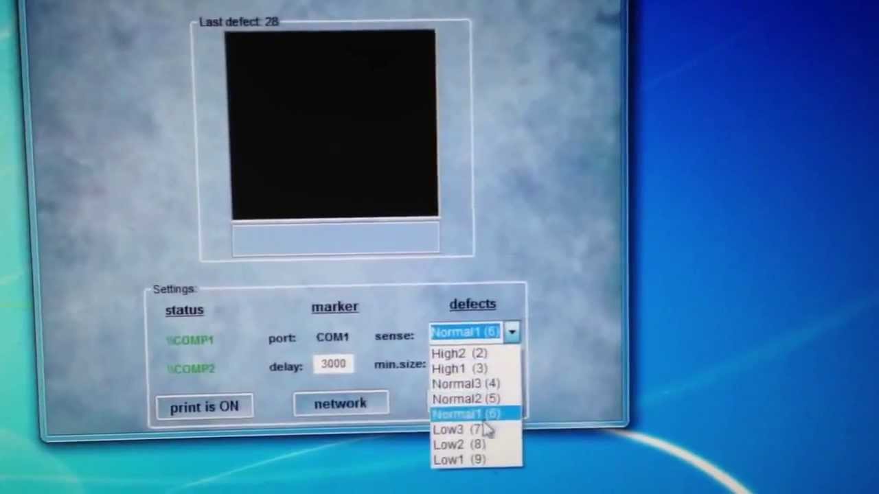 Optima glass testing machine