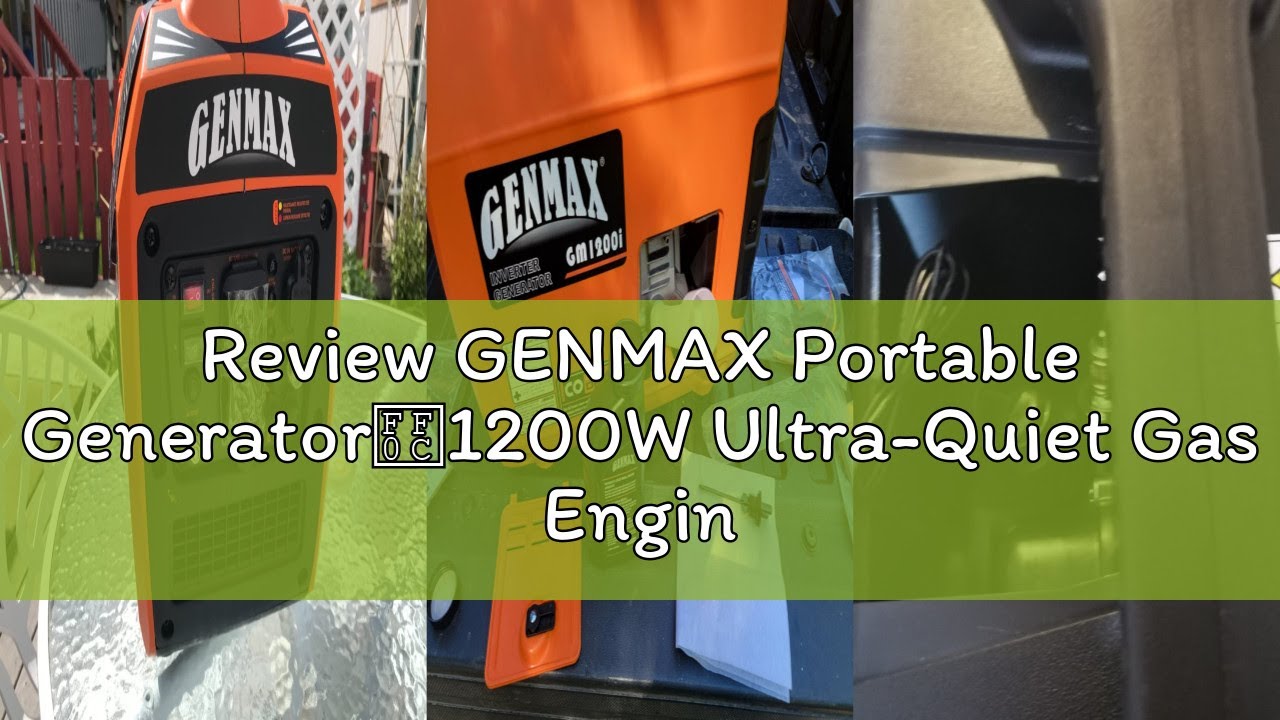 Review GENMAX Portable Generator，1200W Ultra-Quiet Gas Engine, EPA Compliant, Eco-Mode Feature, Ultr