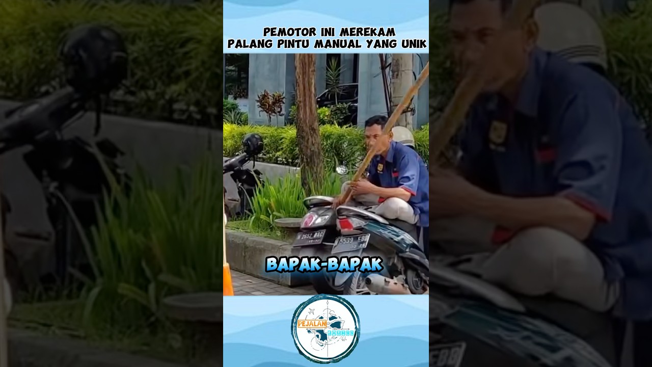 pemotor ini merekam palang pintu manual di indonesia #shorts