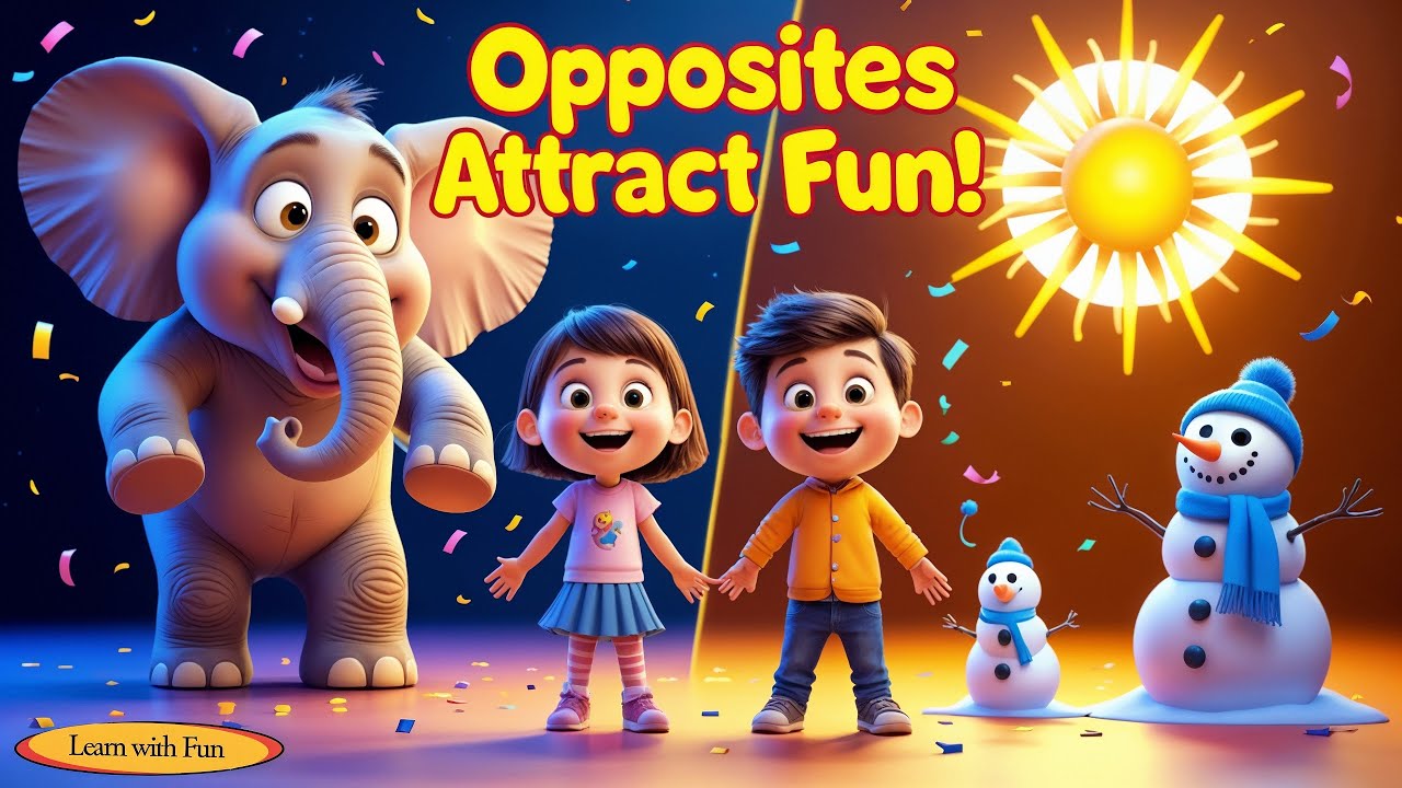 🎉Противоположности притягивают веселье! — Учим слова-антиподы для детей и малышей | Песня и танец...