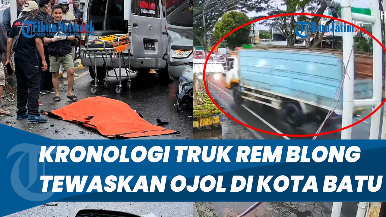 KRONOLOGI Kecelakaan Maut Dipicu Truk Rem Blong di Kota Batu yang Menewaskan Driver Ojol