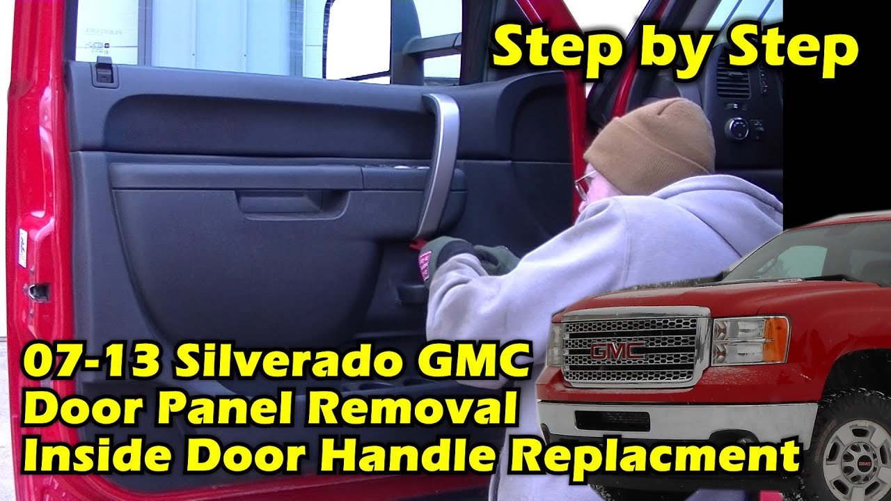 Замена внутренней дверной ручки, панели и кабеля Silverado GMC 07-13