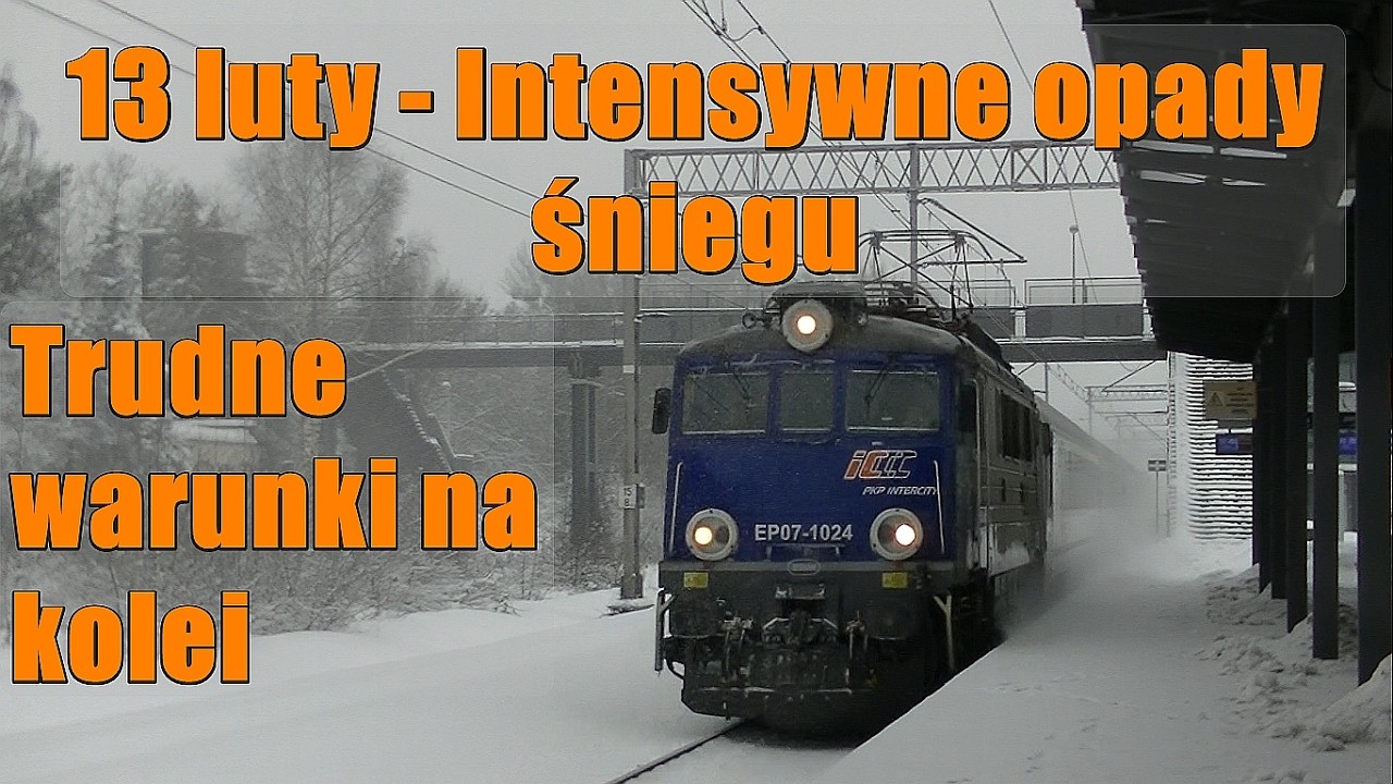 13 luty 2026 Intensywne opady mokrego śniegu - trudne warunki na kolei Gdynia i Sopot pociągi