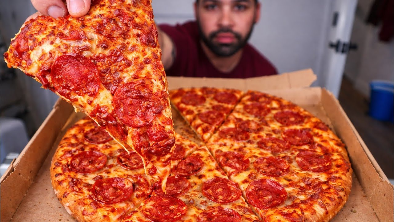 (ASMR) RECREATING MY MOST VIRAL VIDEO | DOMINO'S PIZZA MUKBANG | TRIPLE CHEESE