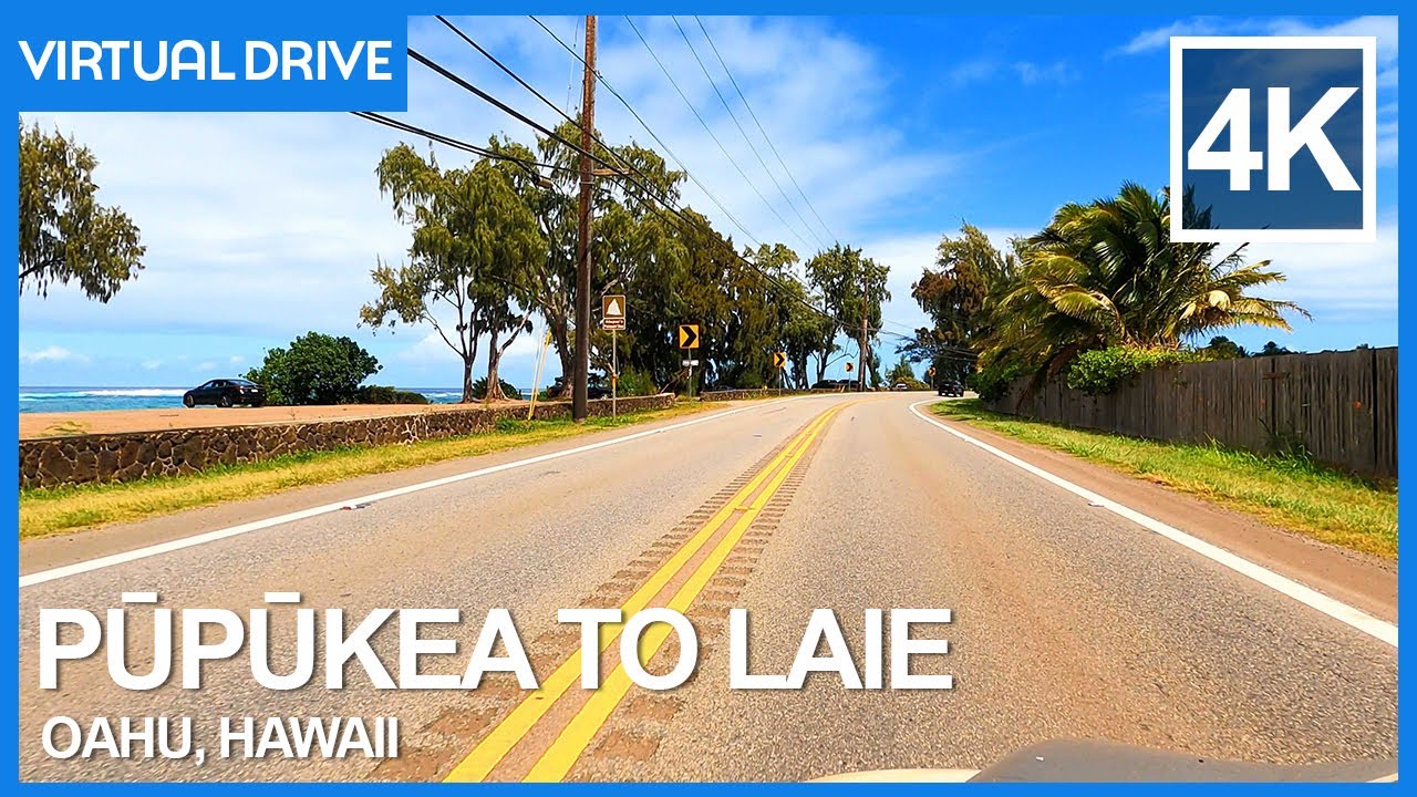 Pupukea to Laie Scenic Virtual Driving Tour - 4K North Shore Oahu, Hawaii Island Drive