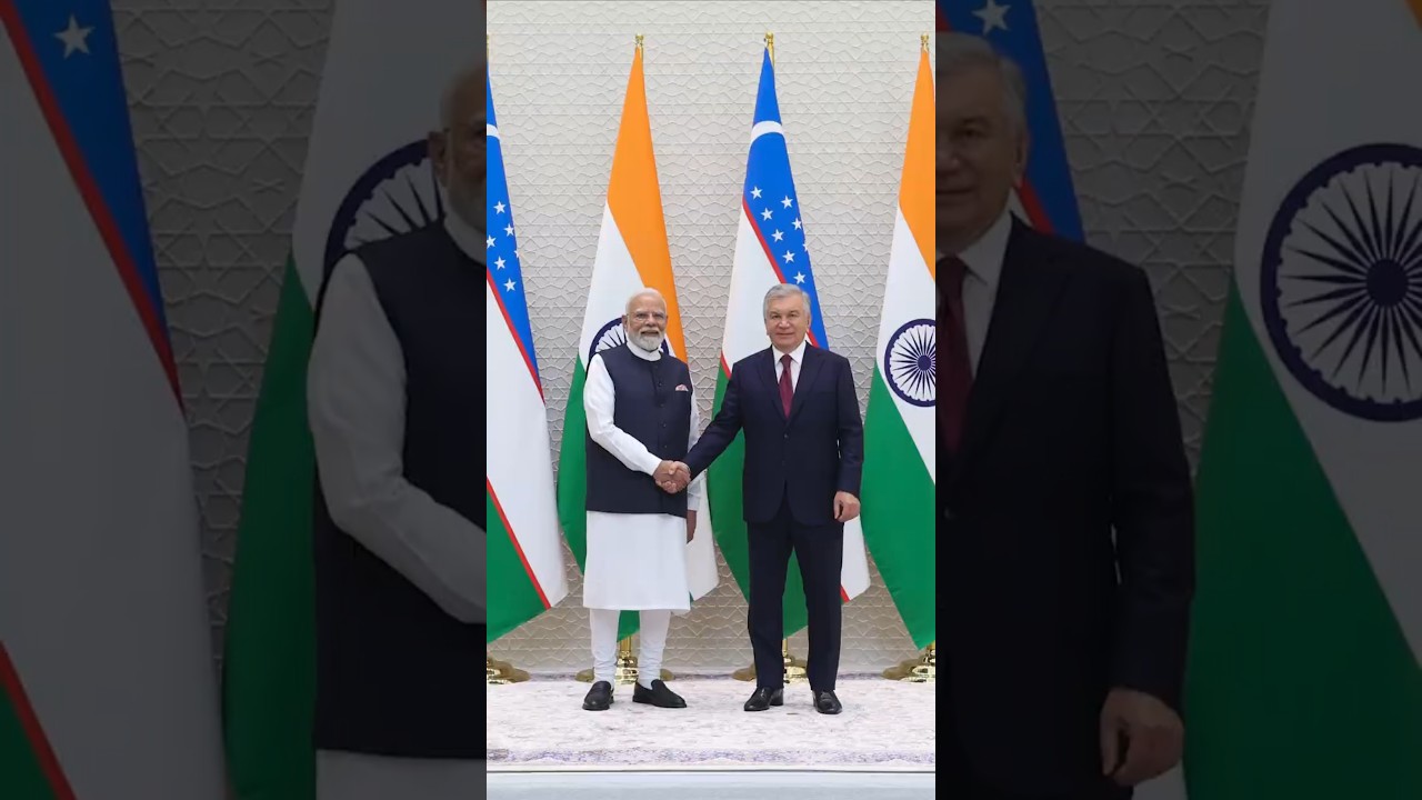 PM Modi attends delegation-level talks with Uzbekistan President Shavkat Mirziyoyev | #shorts