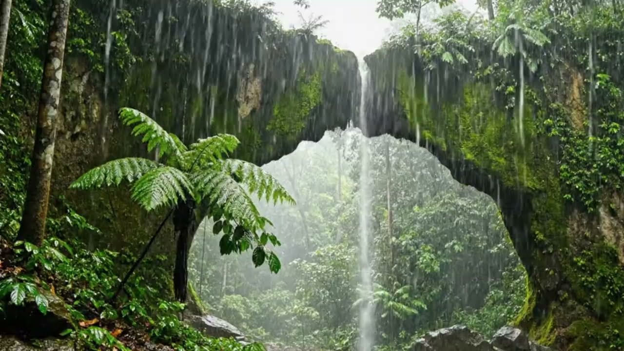 ASMR, deep sleep rain, rainforest heavy rain, 잠이 오는 영상, 백색소음, 불면증 치유 영상, 빗소리, 폭우, 열대우림 폭우, 비오는 소리