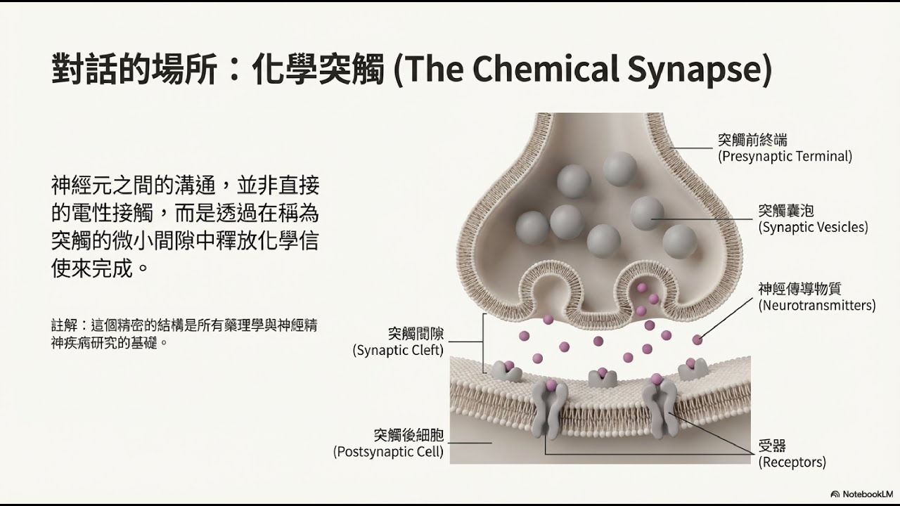 大腦主要的神經傳導物質與受器類型