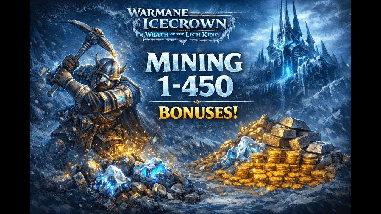 WotLK Warmane Icecrown - How to level Mining 1 to 450 (x3) and Bonuses