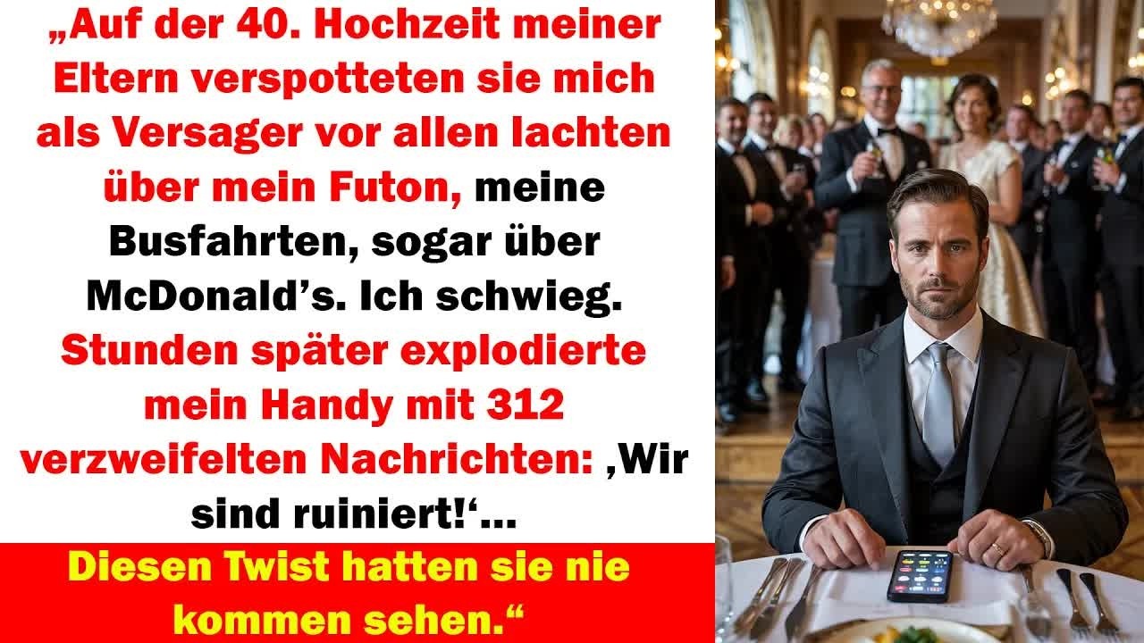 Bei der 40. Hochzeit wurde ich als Versager verspottet Stunden später 312 SMS： „Wir sind ruiniert!“.