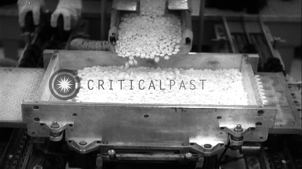 Preparation of Miltown tablets for treatment of anxiety, at a factory in the Unit...HD Stock Footage