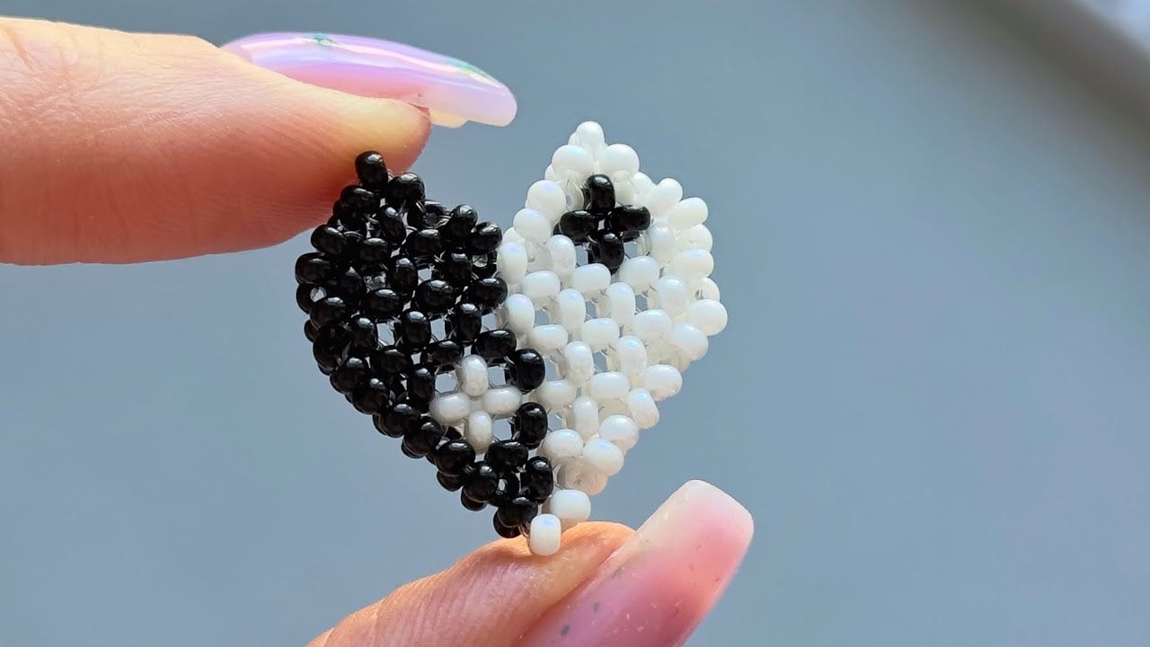 Beaded Heart Yin Yang Tutorial | DIY 🤍🖤