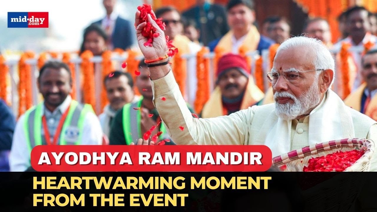 Ayodhya Ram Mandir Inauguration: Watch PM Modi showering flower petals on construction workers