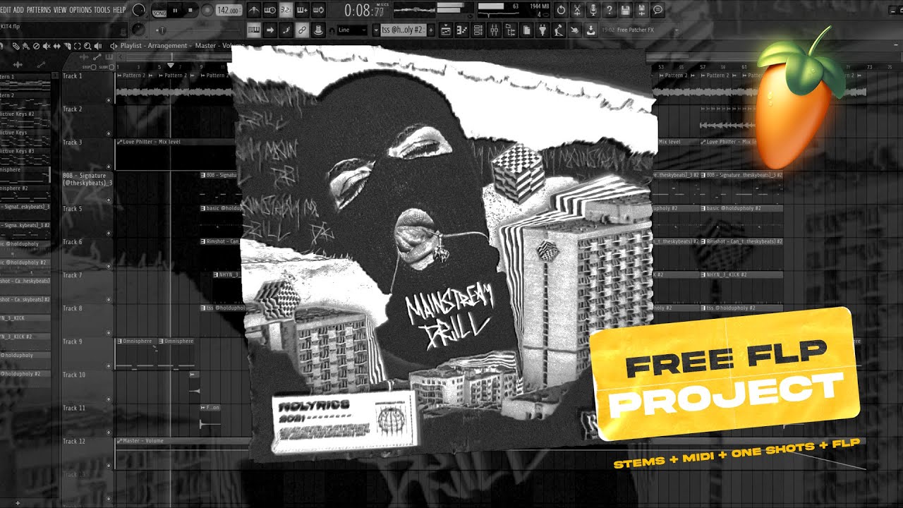 (FREE FLP PROJECT) 💀 MAINSTREAM DRILL - 5 Trap Beats Construction Kits 2021 for FL Studio (nolyrics)