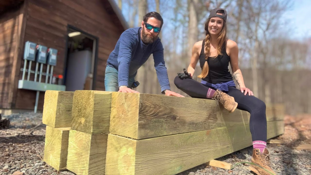Raising Massive 500lb Posts | Building the Balcony