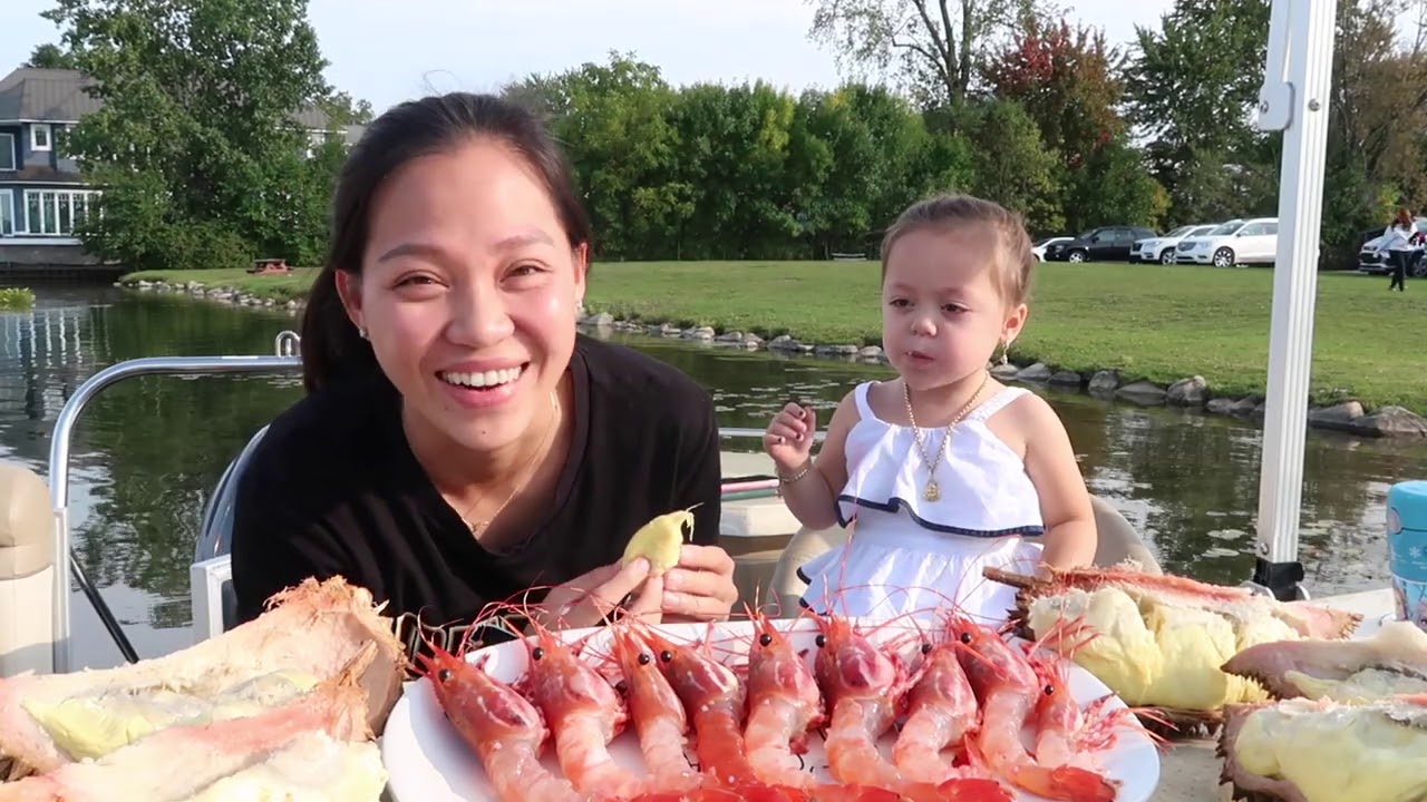 Vlog 1144 ll ĂN TÔM ĐỎ SỐNG MẮC HƠN TÔM HÙM CỘNG SẦU RIÊNG VỚI CHÂY CHÂY