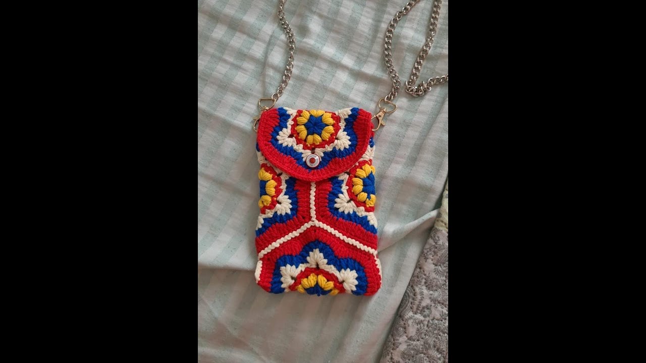 شنطة كروشيه للموبايل