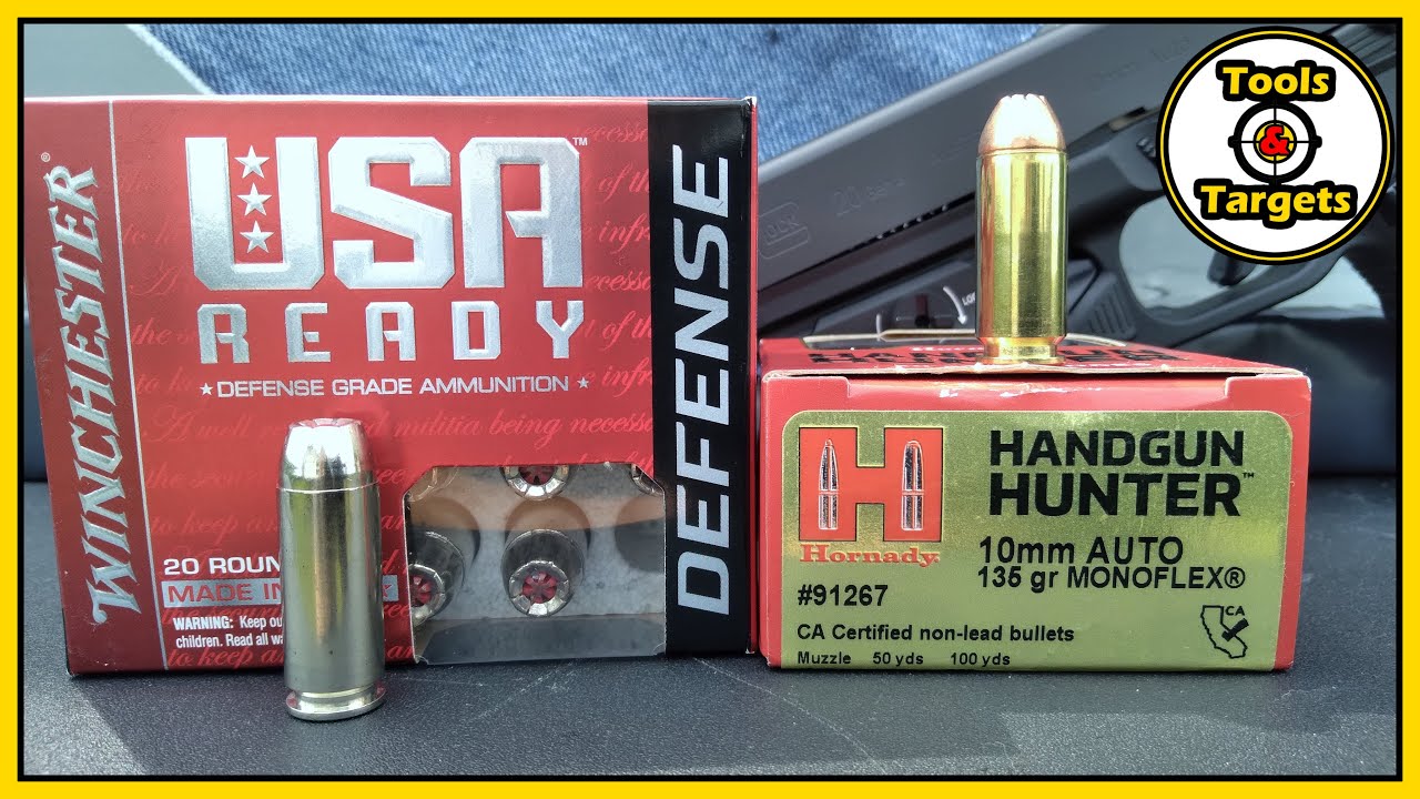 Охотник против Защитника!... Тест боеприпасов 10MM для пистолета Hunter и USA Ready.
