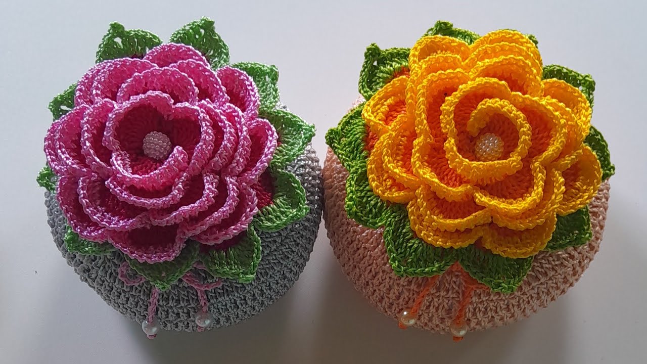 PESO DE PORTA  COM FLOR DE CROCHÊ 🌺 | PASSO A PASSO - Valdenete Crochê