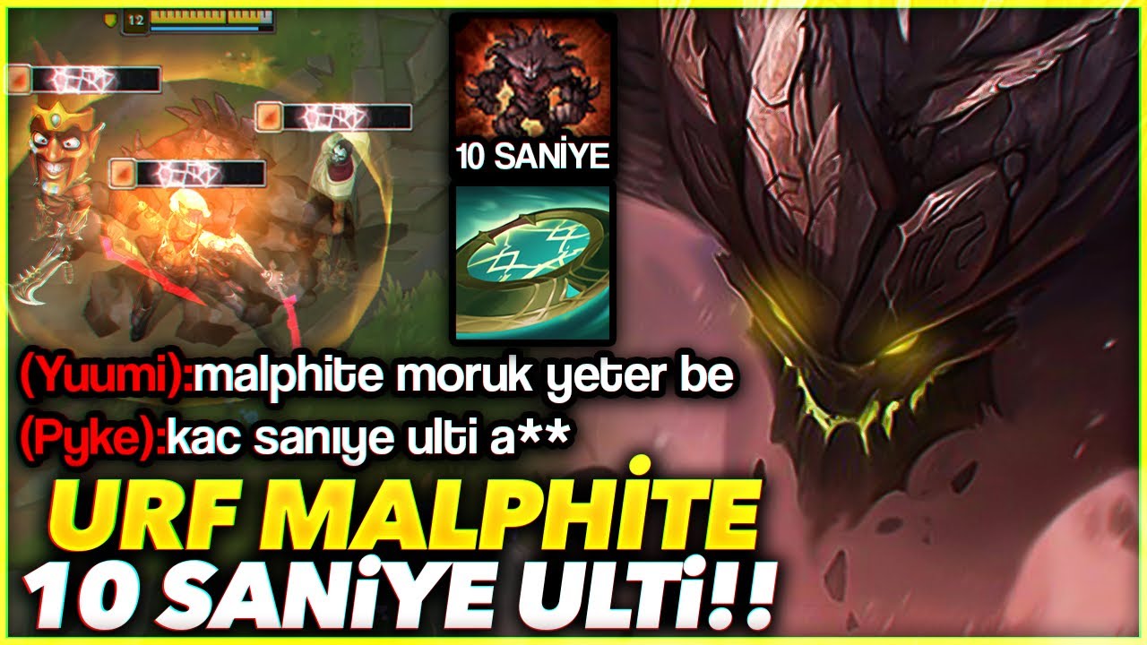 10 SANİYE MALPHİTE ULTİSİ ?? URF MALPHİTE FULL AP HERKESE TEQ !! | Og&uuml;n Demirci