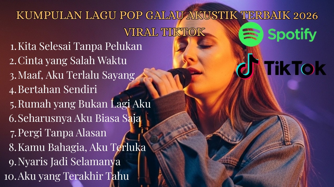 Lagu Pop Galau Akustik Viral TikTok 2026 – Suasana Penyanyi Sedih di Panggung, Temani Malam Sepi