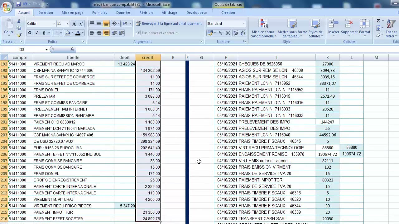 Rapprochement bancaire sur excel automatisé #comptabilité_générale #banque