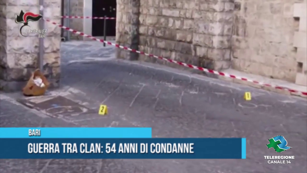 Bari Guerra tra clan 54 anni di condanne TG Teleregione 16 04 2020 1