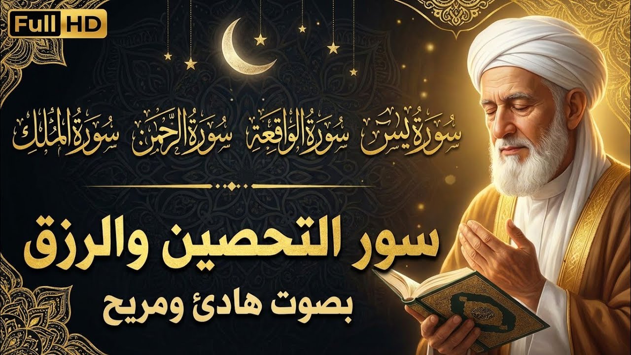 سورة يس الواقعة الملك سورة الرحمن   سورالتحصين وزيادة الرزق والبركة بصوت هادئ مريح للقلب