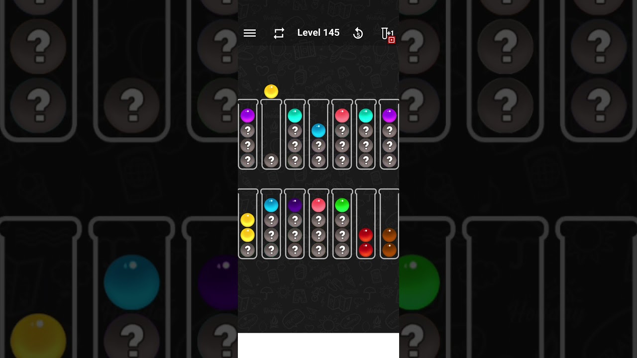 Ball sort color water puzzle level 145