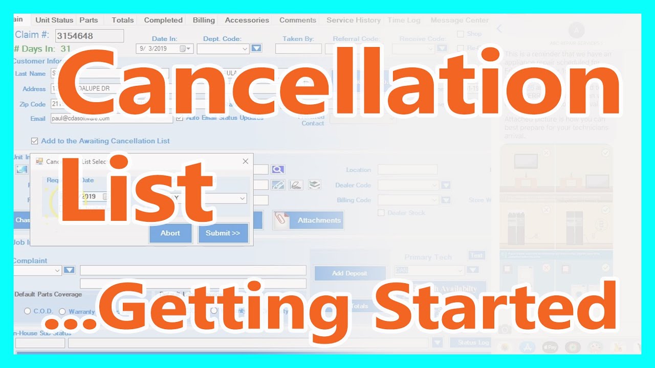 CDA Software Cancellation List
