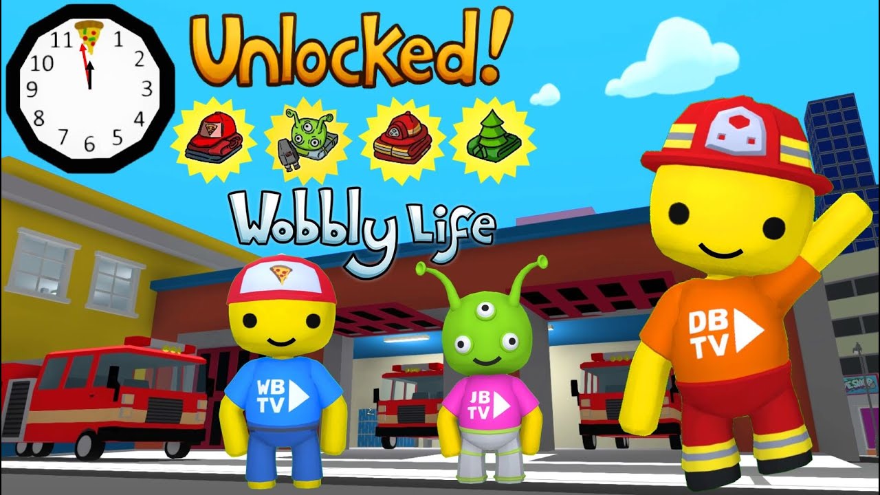 WE UNLOCKED THE FIREFIGHTER, PIZZA, ALIEN, & FURNITURE SHOP OUTFITS IN WOBBLY LIFE