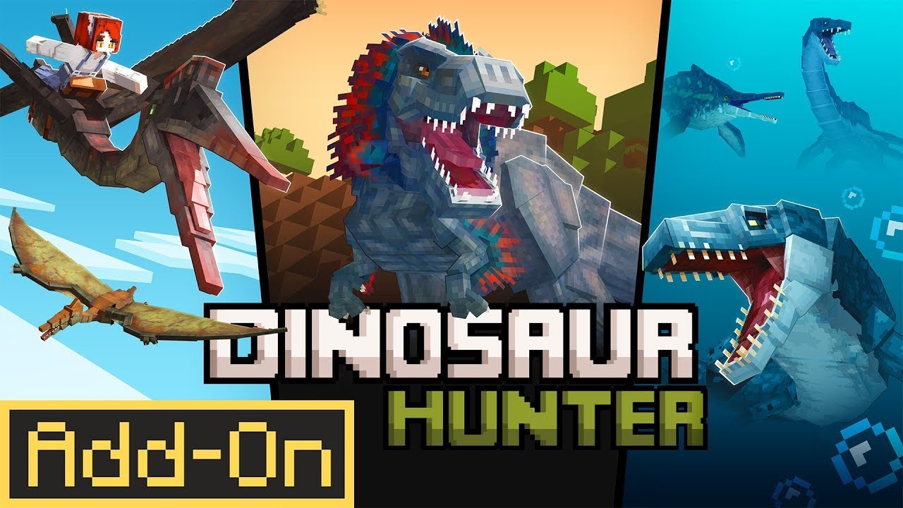 DINOSAUR HUNTER ADDON: 120+ Prehistoric Dinosaurs Added To Your Minecraft Survival World