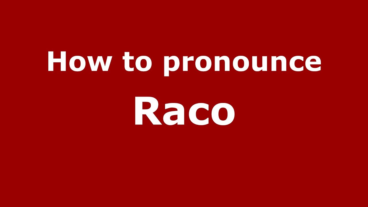 Как произносится Raco (итальянский/Италия) - PronounceNames.com