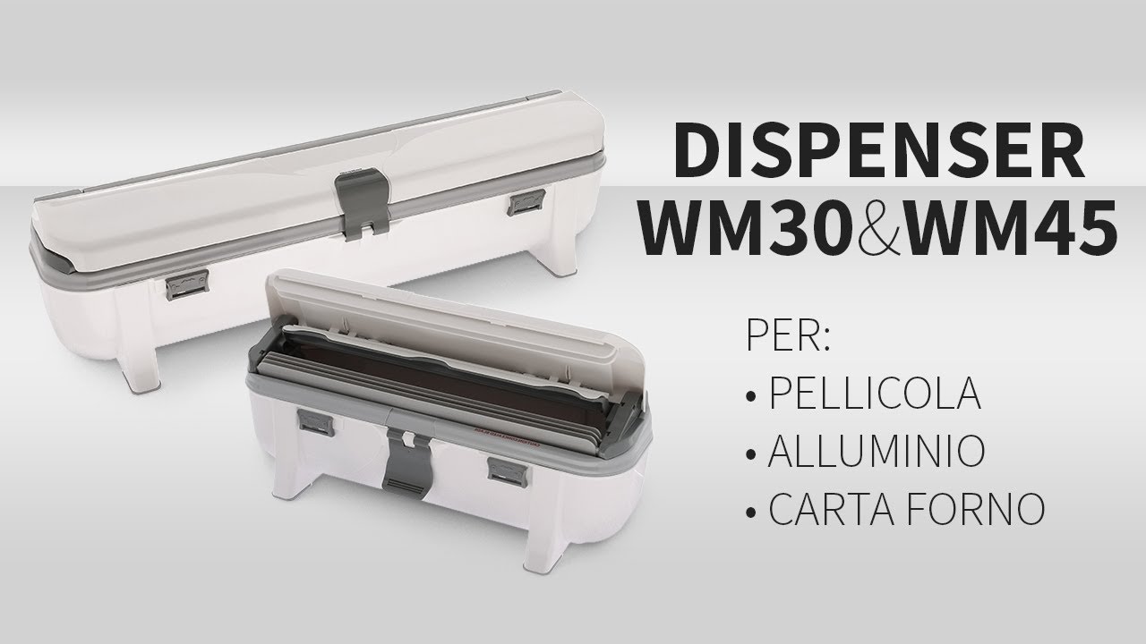 Dispenser WM30 e WM45 per pellicola, alluminio e carta forno.