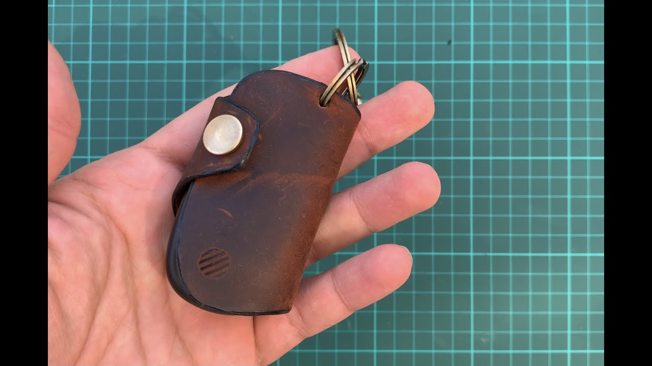 Making leather key case صناعة كفر لمفاتيح السيارة من الجلد الطبيعي