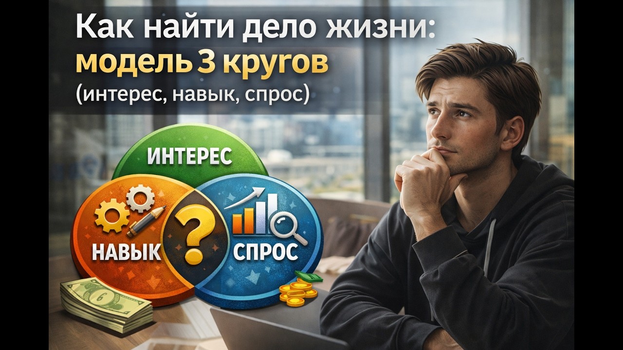 Как найти дело жизни: модель 3 кругов (интерес, навык, спрос)