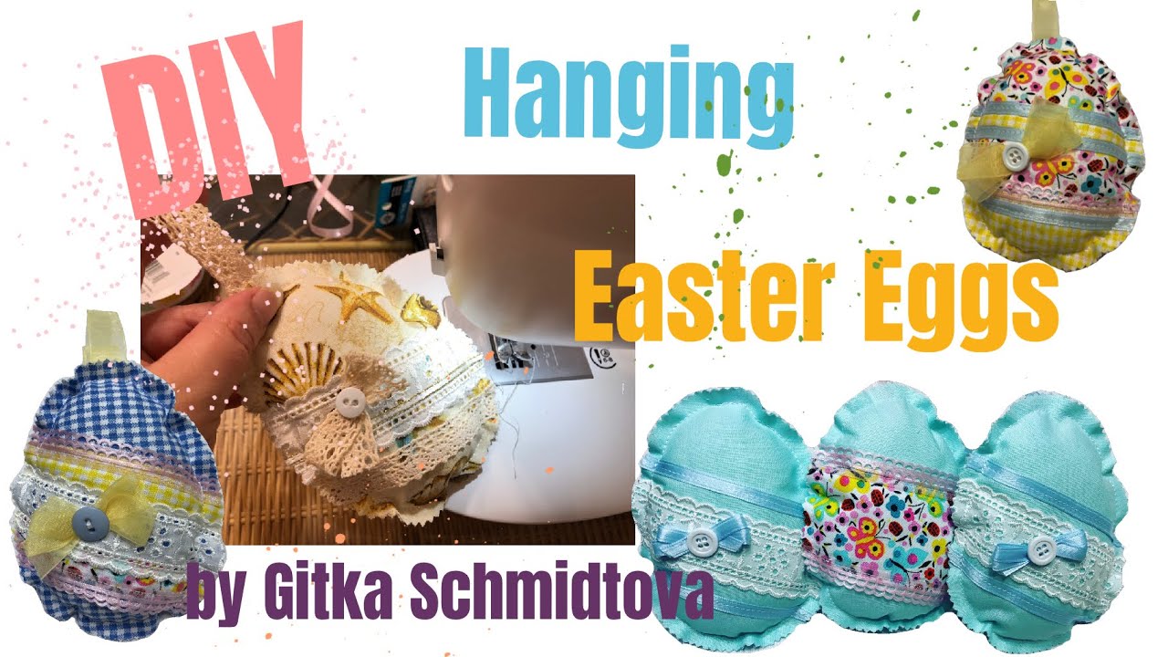 DIY fabric hanging Easter eggs Pysanky by Gitka Schmidtova