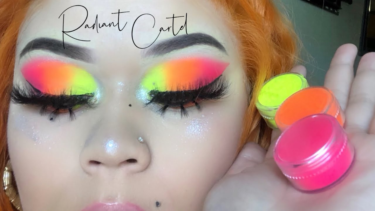 NEON PIGMENTS EYESHADOW LOOK 🌈 | how to apply eyeshadow pigments