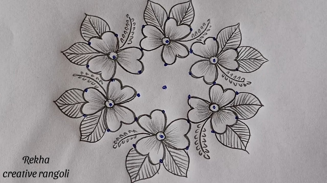 Aadi matham spl simple flower rangoli | latest flower rangoli | new kolam @rekhacreativerangoli