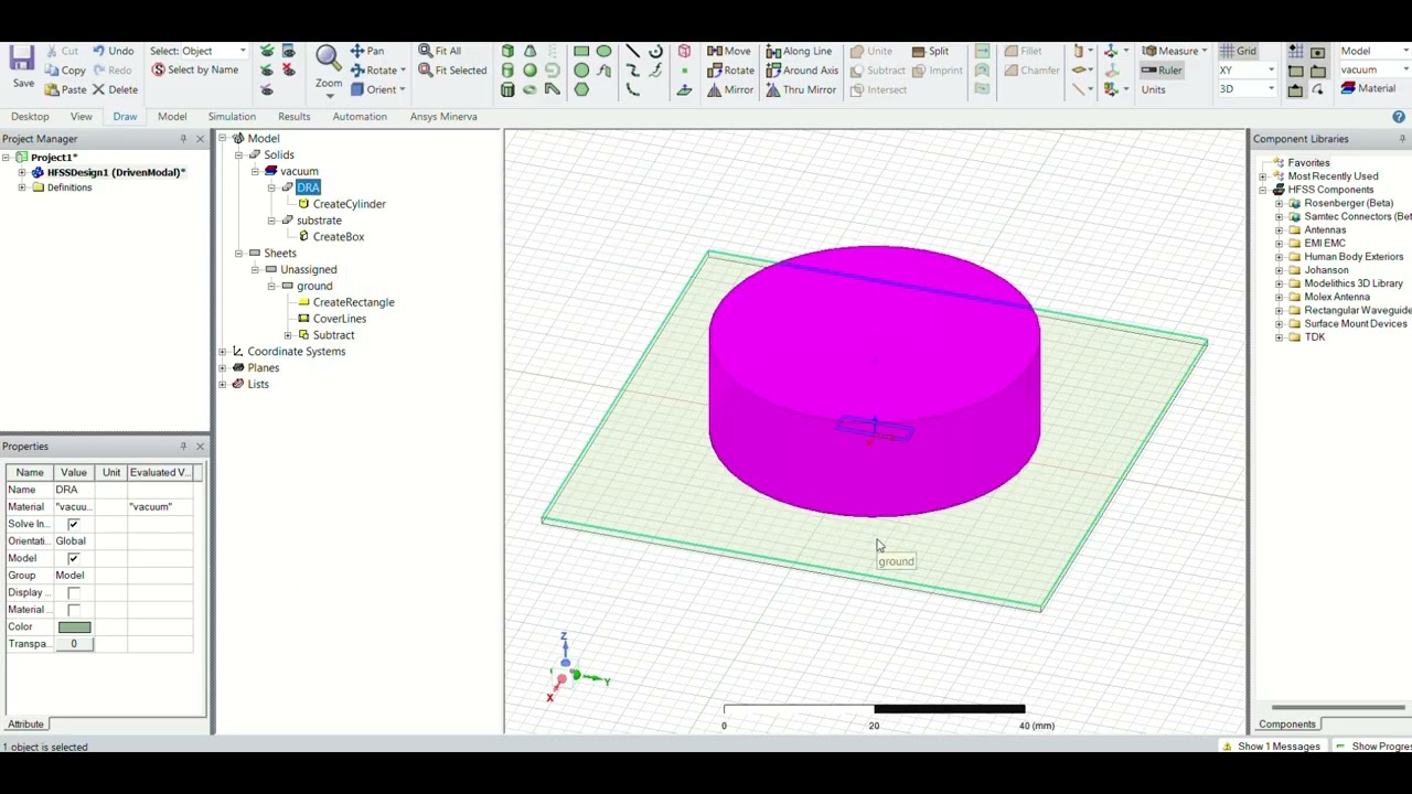Designing of a dielectric resonant antenna with ansys HFSS.