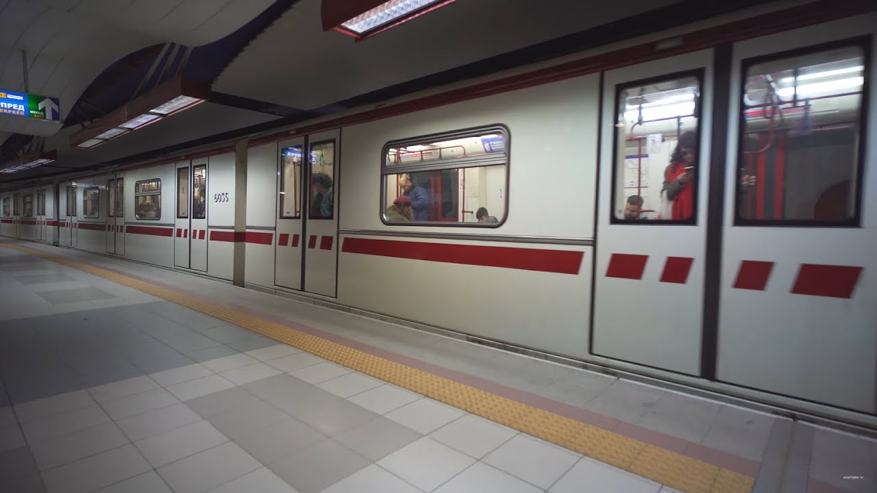 Bulgaria, Sofia, Metro ride from Жолио Кюри to Г. М. Димитров