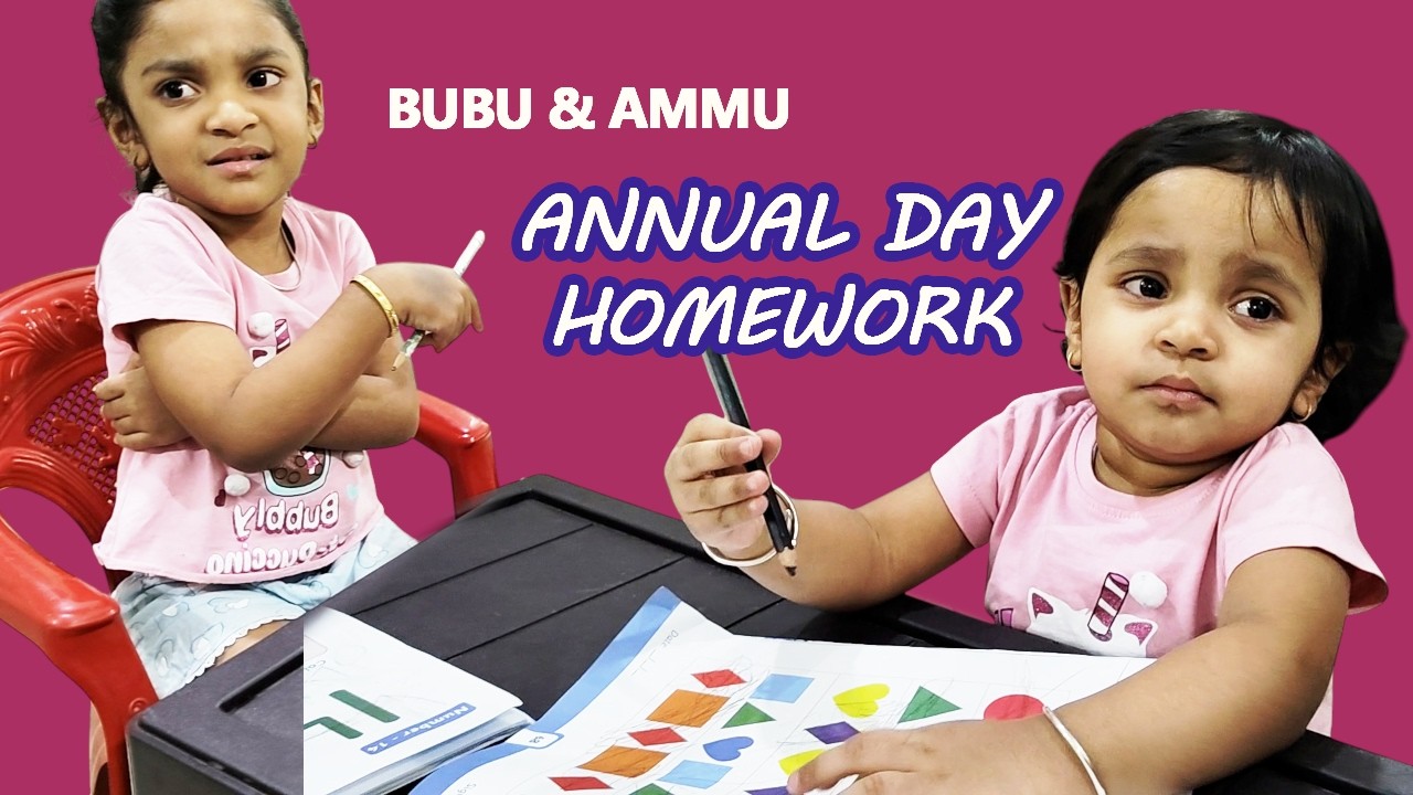 BUBU & AMMU Annual Day Homework 😨😱😰!!!  Homework, Office, Annual Day & more Adventures..