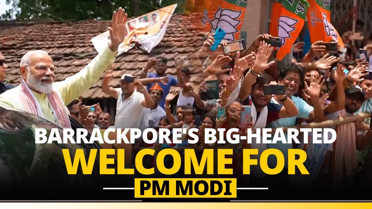 Barrackpore's big hearted welcome for PM Modi as he holds a roadshow in West Bengal