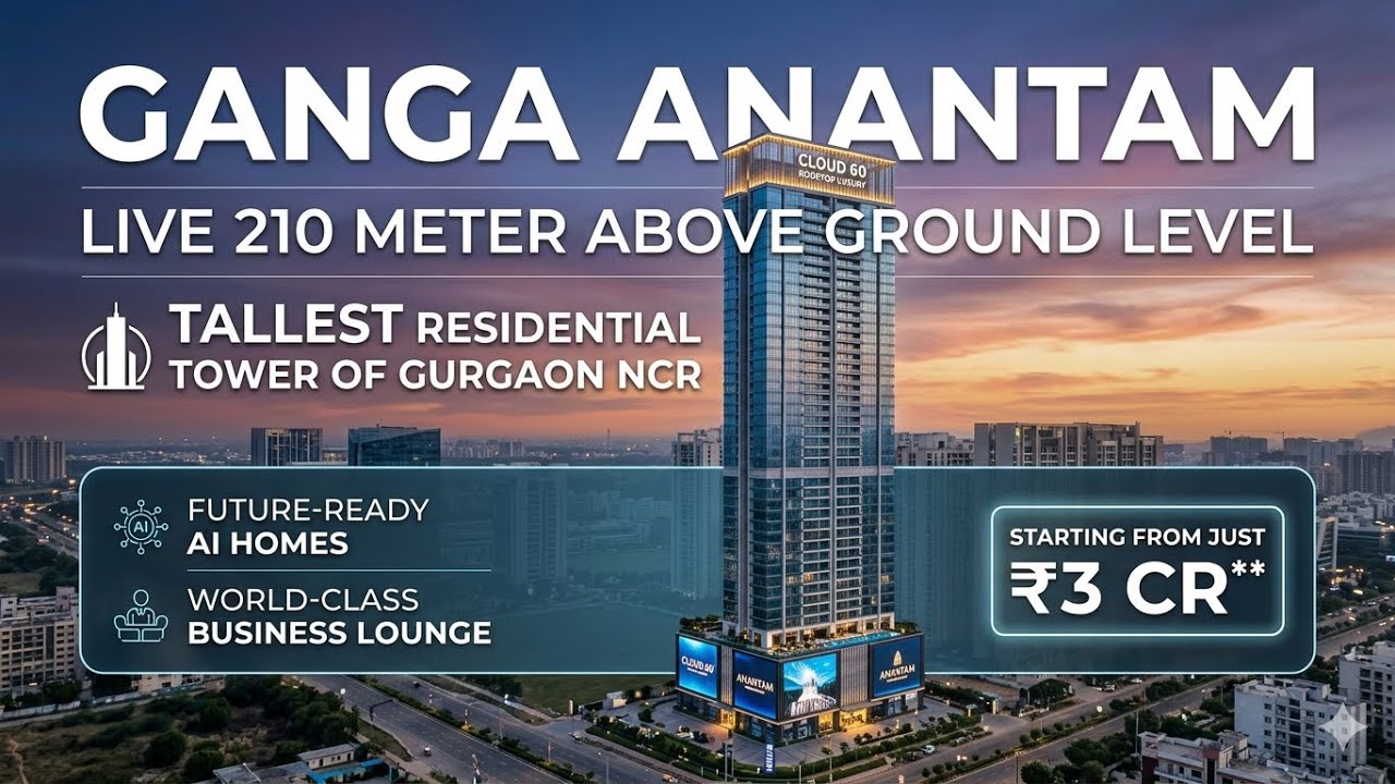 Ganga ANANTHAM: AI Enabled HOMES GURGAON NCR Tallest Residential Tower 210 Meters Hight #viral 