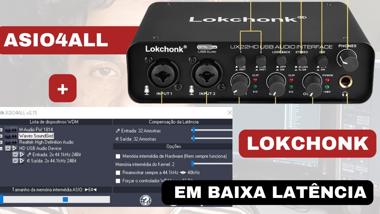 Teste: Lokchonk e asio4all em baixa latência