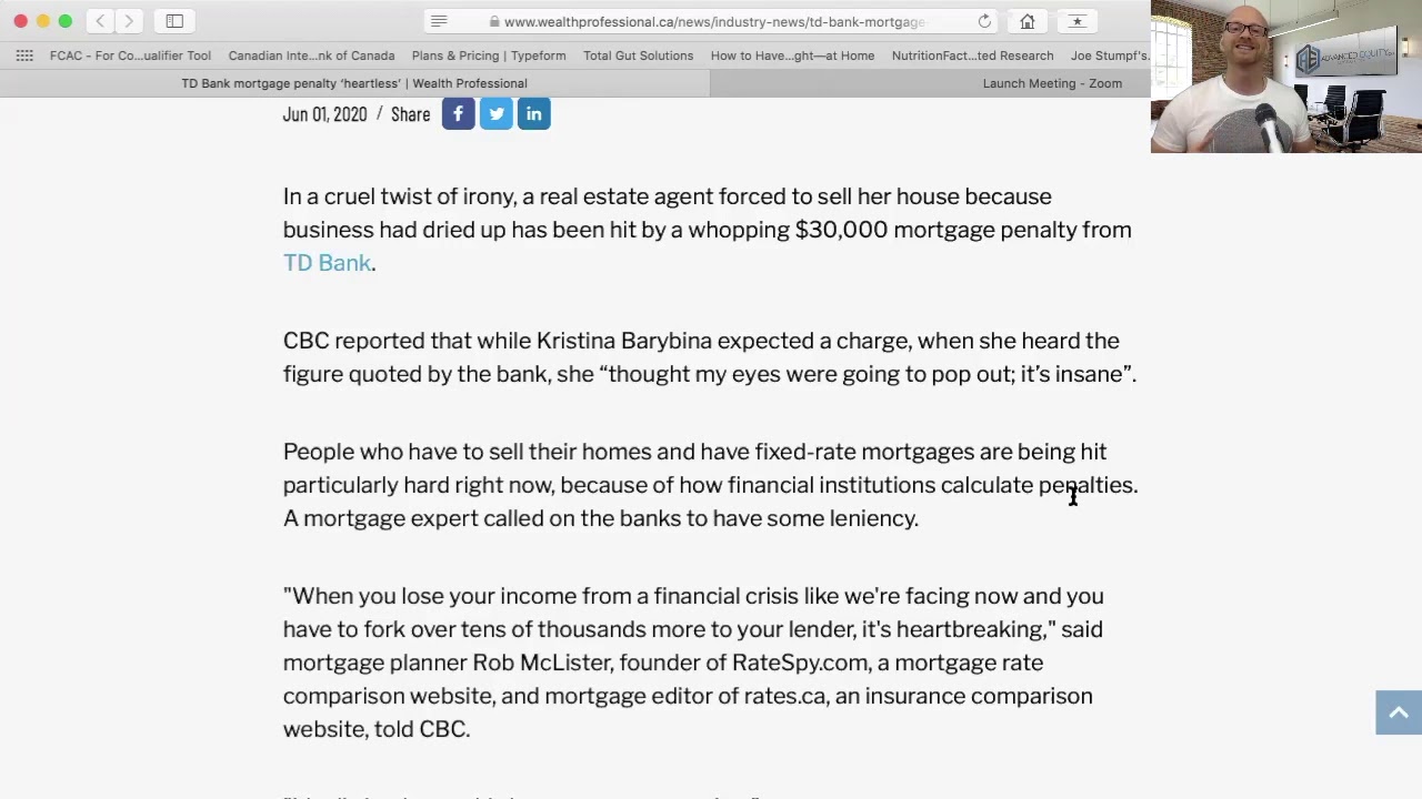 TD Bank demonstrates how banks charge excessive Mortgage Penalties. With Vancouver Mortgage Broker